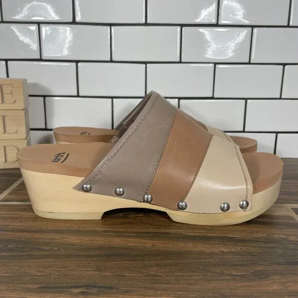 Earth Pine Tiga Womens Size 8.5 Shoes Multicolor Leather Platform Slide Sandal - Picture 3 of 16